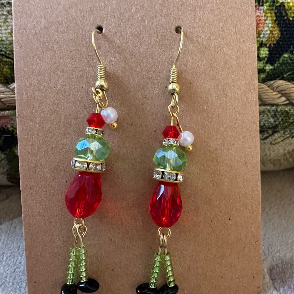 Handmade “Grinch” earrings
